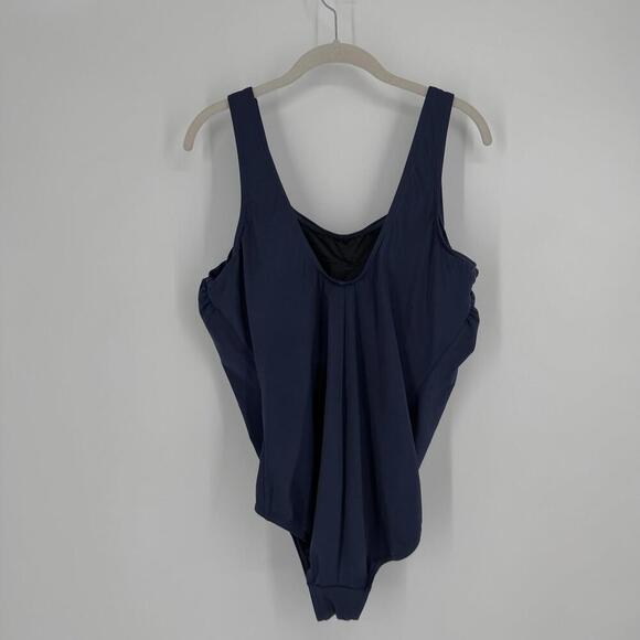 Lands' End swimsuit 20w navy blue one piece swim beach plus size cruise vacation - Picture 4 of 4
